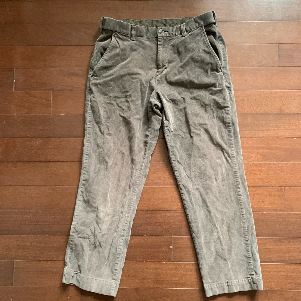 Croft & Barrow Gray/Brown Corduroy Pants Size 34x32